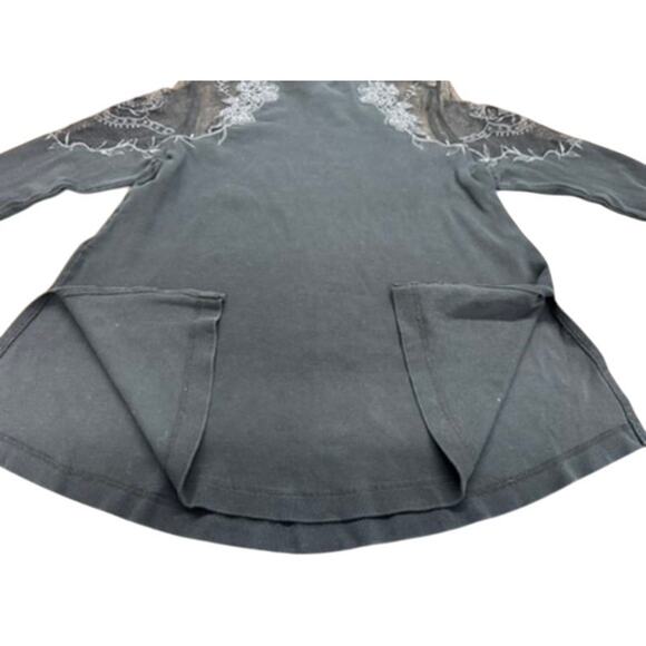 "FREE PEOPLE" Blk Lace Shoulder SZ S Floral Whimsigoth, Dark Romance, Vampire - Picture 12 of 12